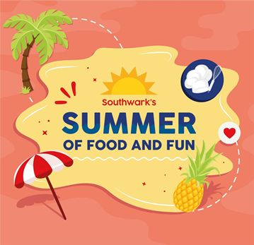 Decorative Summer of food and fun logo